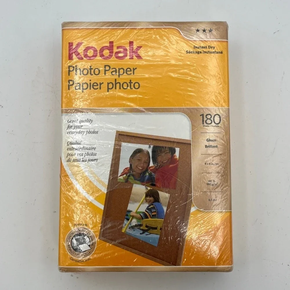 Kodak Photo Paper 4x6 Glossy 180 Sheets Instant Dry New Sealed Photography Photo